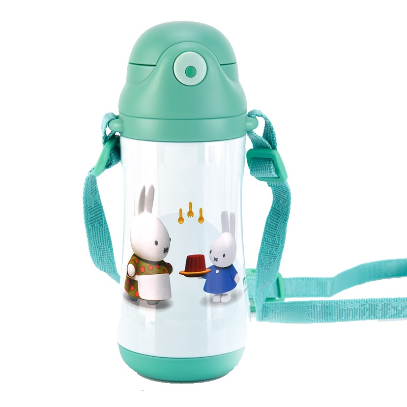 米菲(Miffy)3D316不锈钢保温保冷水杯360ml（蓝色）带背带 BW06241