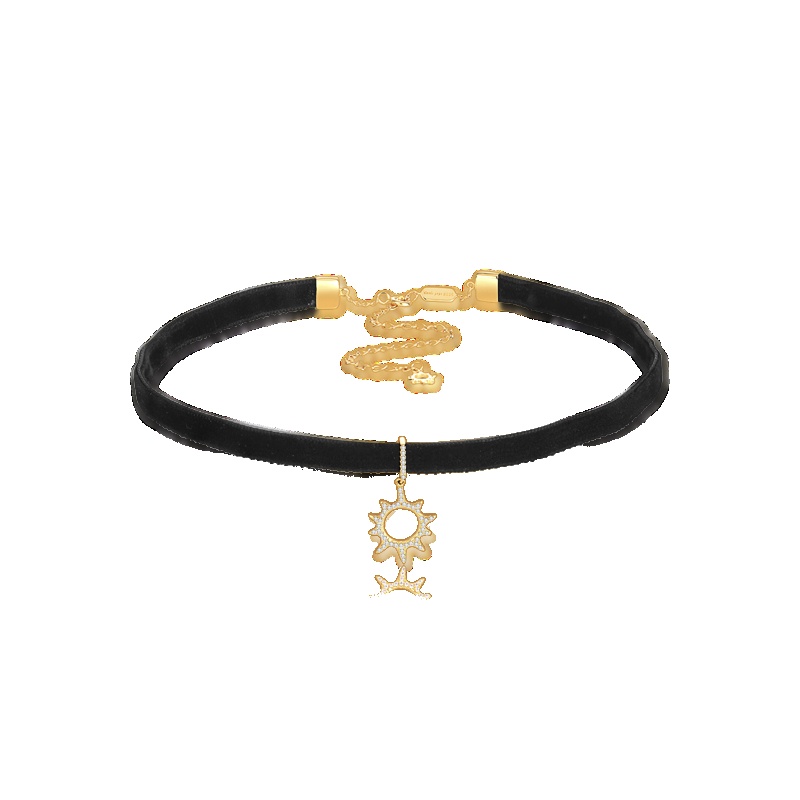 Little Joys 925银镀金黑丝绒小太阳choker