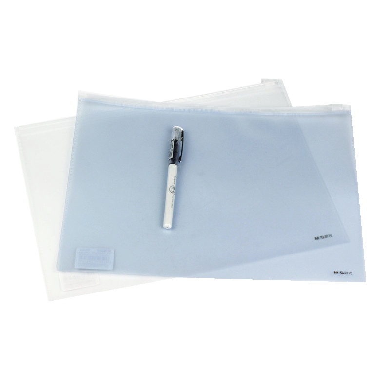 晨光(M&G) ADM94910 A4PP拉边袋软面磨砂半透明款防水文件袋 颜色随机 12个装