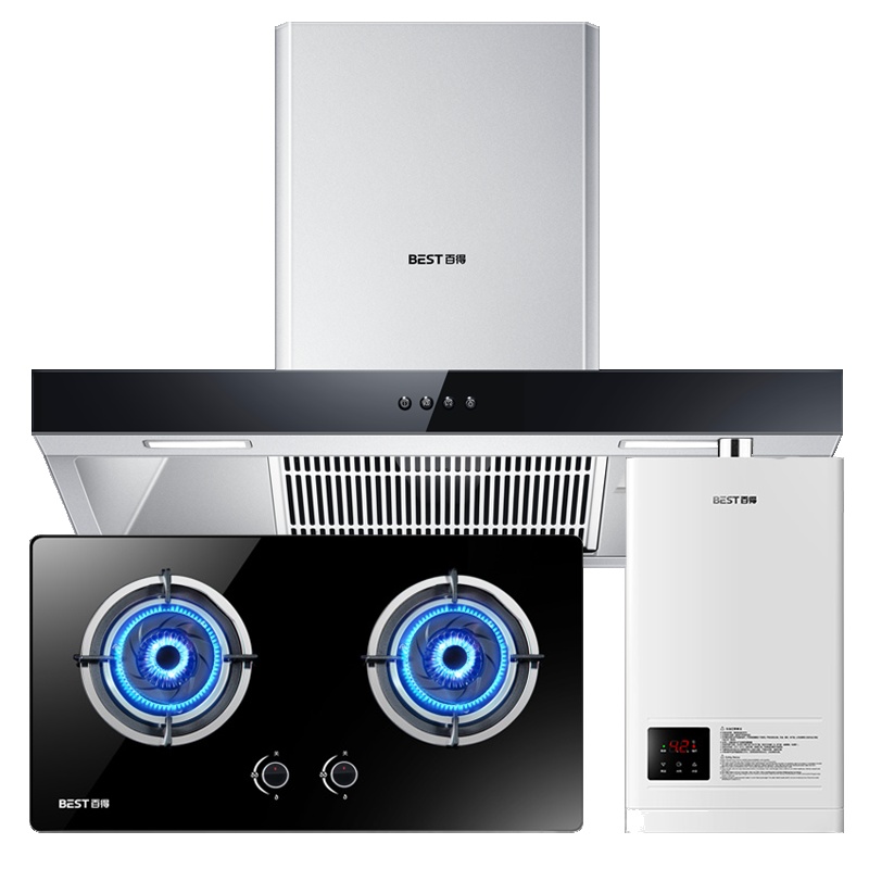 华帝股份 百得(BEST )18立方爆炒风大吸力 欧式顶吸抽 烟灶热套装 DY56+DZ29B+12H1T 天然气