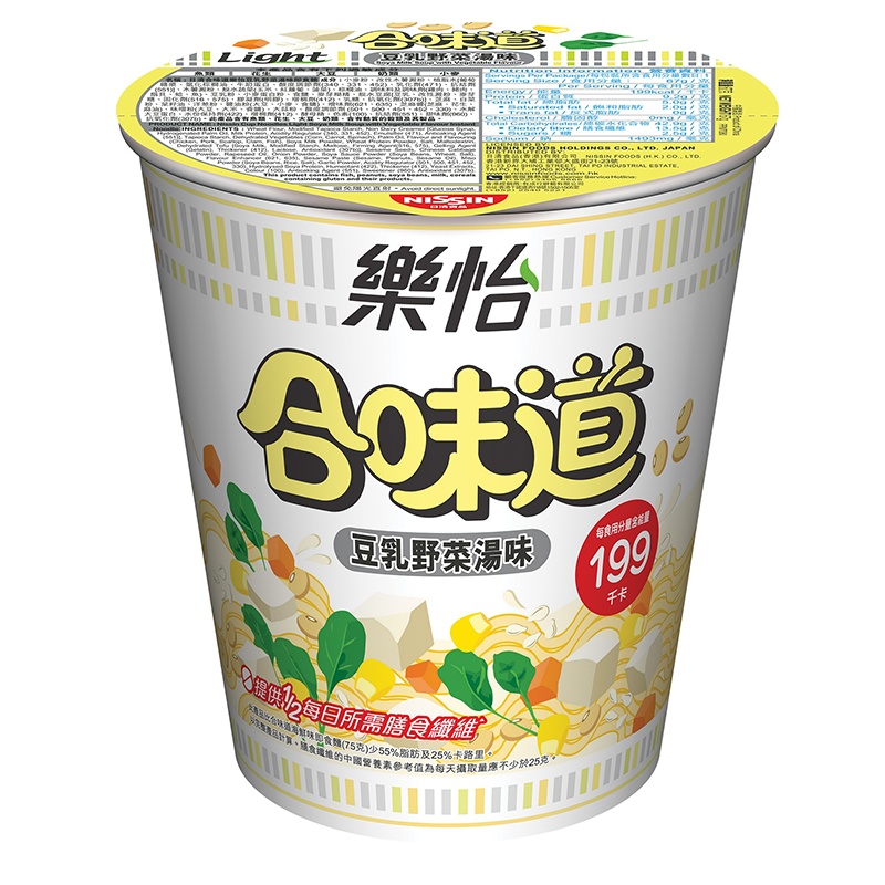 日清 合味道樂怡杯麵 - 豆乳野菜湯味67g