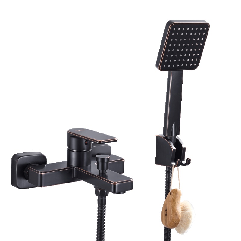卡贝黑色花洒套装淋浴器浴室卫浴北欧卫生间家用龙头沐浴淋雨喷头
