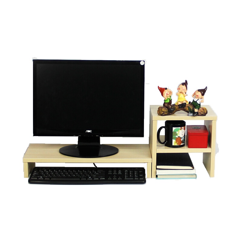 倍方（befon）电脑显示器桌 电脑支架 电脑显示器增高架 黑木纹单层+置物柜 显示器增高架子 笔记本电脑显示器支架