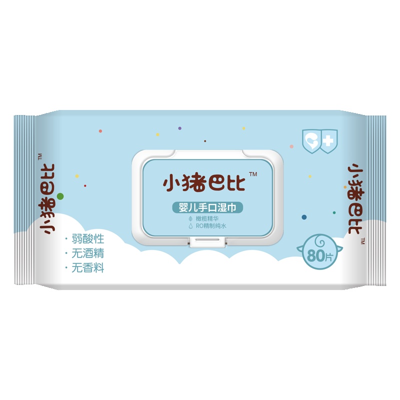 小猪巴比婴儿活肤柔湿巾80片