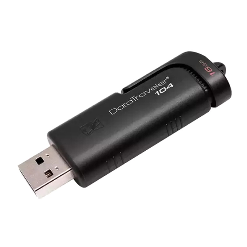 金士顿(Kingston)16GB U盘 DT104 推拉滑盖优盘USB2.0 黑色(DT104/16GB)