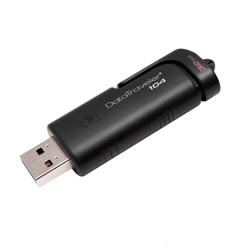 金士顿(Kingston)32GB U盘 DT104 推拉滑盖优盘USB2.0 黑色(DT104/32GB)