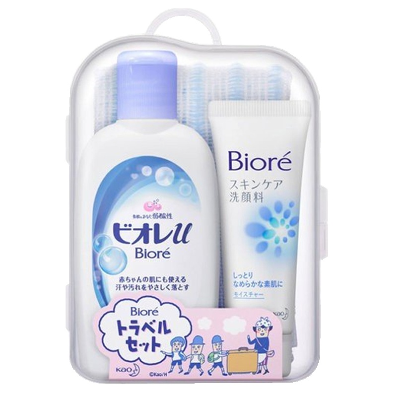 花王 Kao 旗下Bioré 碧柔 弱酸性清洁旅行套装 (洗面奶+沐浴露) 水润 洗护套装