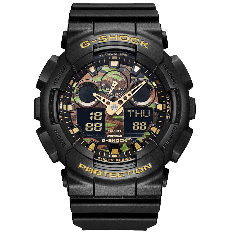 卡西欧(CASIO)男表 G-SHOCK大表盘双显运动男士手表