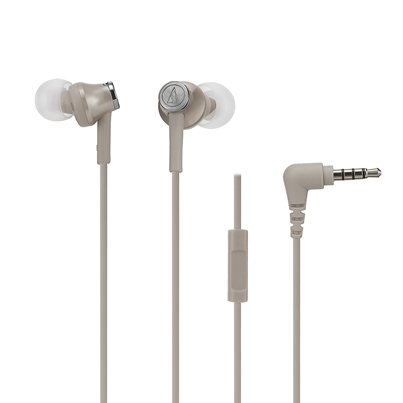 铁三角（audio-technica）ATH-CK350iS(米色)手机通用线控带麦入耳式耳机