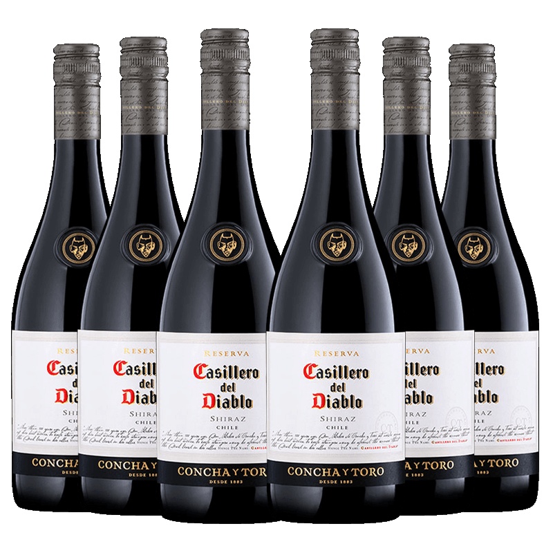 智利原瓶进口干红 Casillero del Diable 干露红魔鬼设拉子红葡萄酒 750ml*6 整箱装