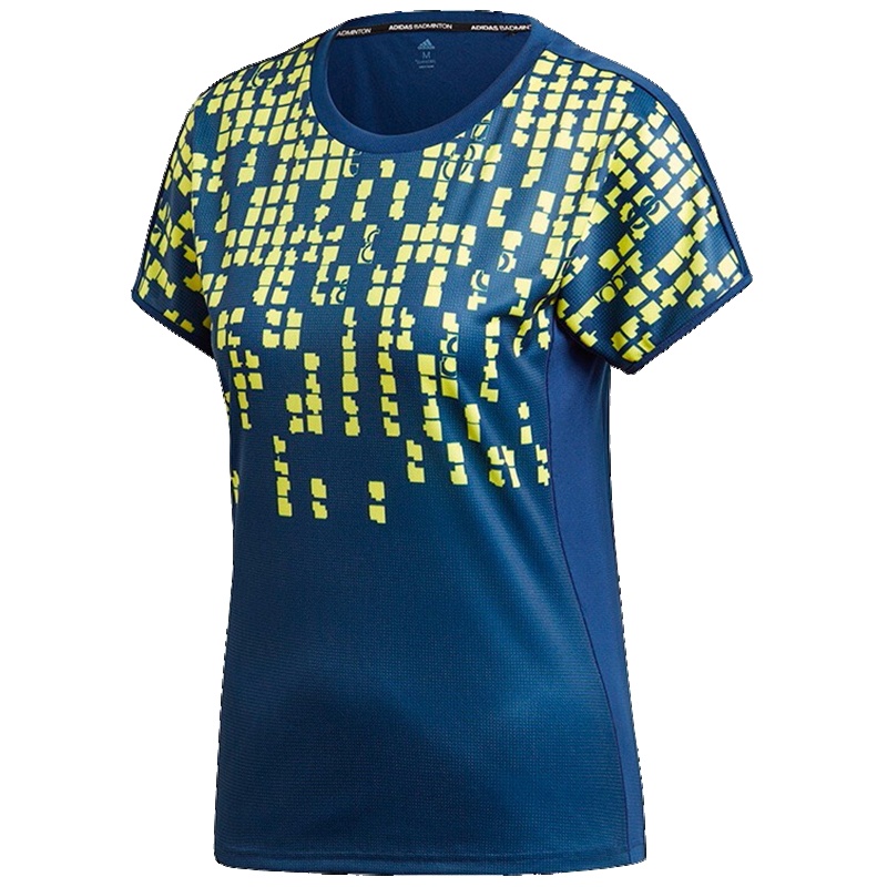 阿迪达斯 (adidas)2019新款宽松男女T恤运动休闲透气短袖 CW7065女款深蓝色(S-XXL)
