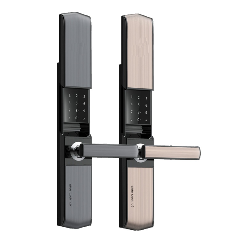 兴印XINGYIN-C6双滑盖指纹锁家用防盗门智能门锁密码锁 琉璃金 适用于金指码