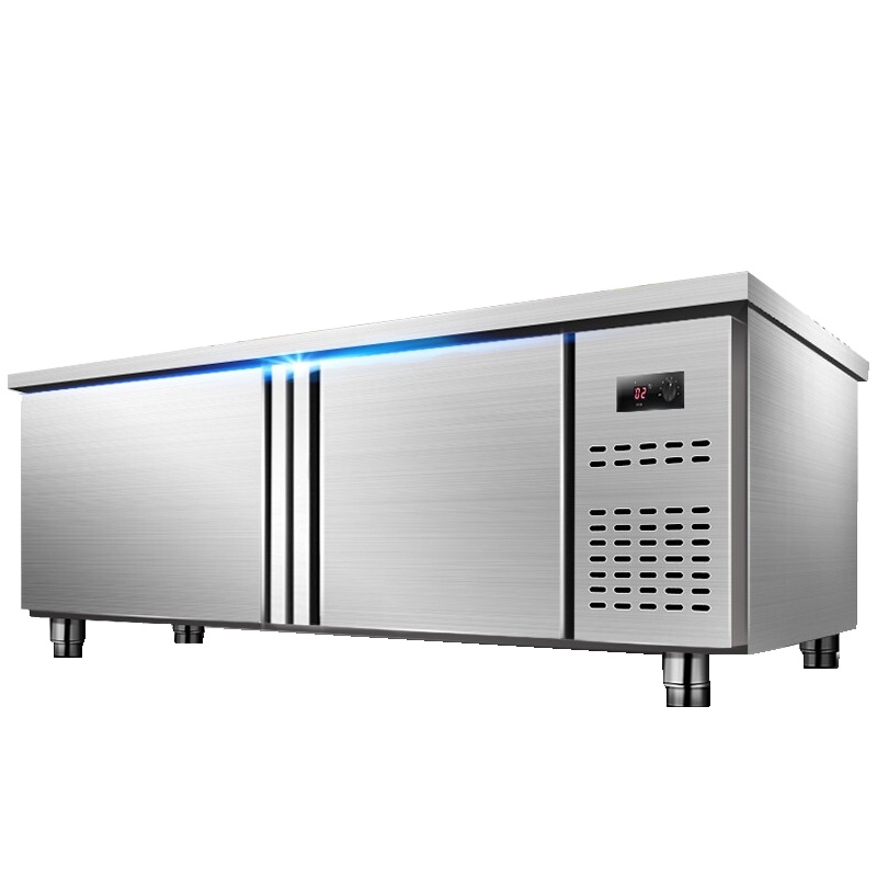 喜莱盛1.2米全冷冻不锈钢操作台270L保鲜平冷工作台冷藏冰柜操作台冰柜商用卧式冷柜冷冻水吧台设备