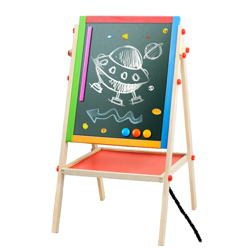 米米智玩 儿童宝宝85升降画板双面磁性小黑板画架支架式家用画画写字板