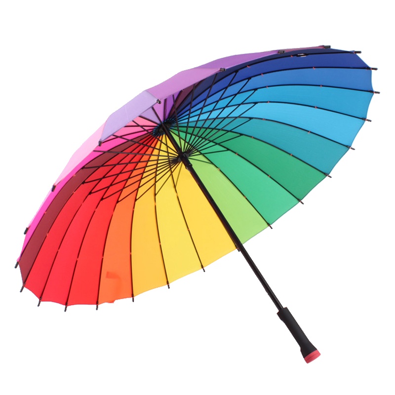 美度 彩虹晴雨两用24骨手动开长柄晴雨伞 M5002