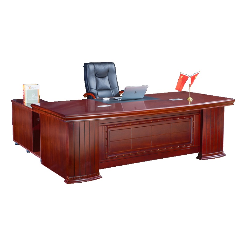 [藏書閣]老板桌总裁桌经理桌大气大班台单人办公桌办公家具1.8米配办公椅