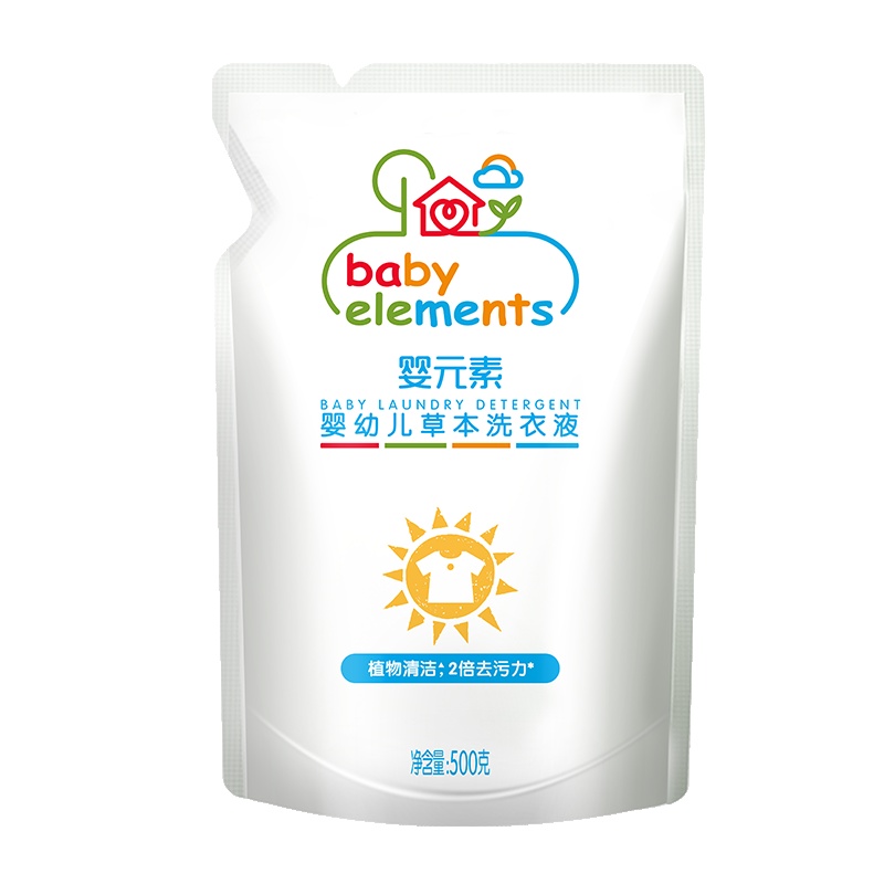 立白婴元素（Baby elements）母婴幼儿童草本洗衣液（补充装）500g 无荧光剂 温和不伤手