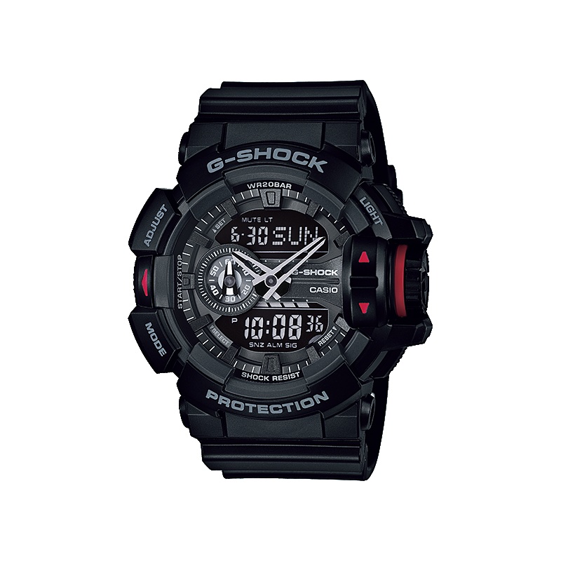 卡西欧(CASIO) G-SHOCK YOUTH男士200m防水数字运动时尚电子表男 黑红 GA-400-1B