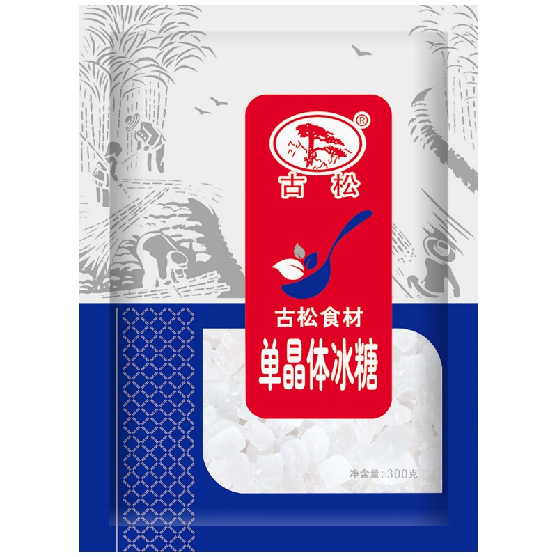 古松 单晶冰糖300g 煲汤泡茶冲饮 调味品 食用糖 二十年老品牌