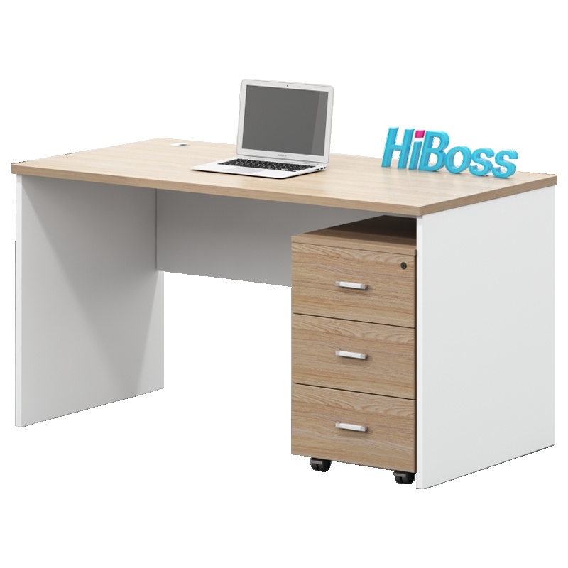HiBoss办公桌1.4米桌椅工作位简约现代电脑桌单人位职员桌写字台
