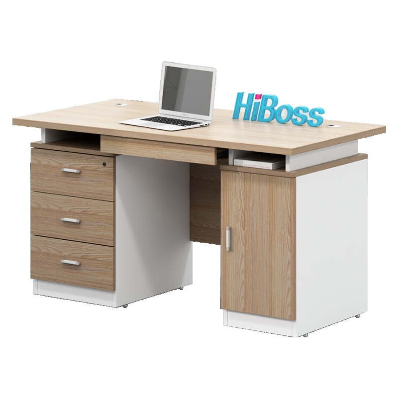 HiBoss 办公桌桌椅组合员工桌1.4米单人电脑桌写字台职员桌