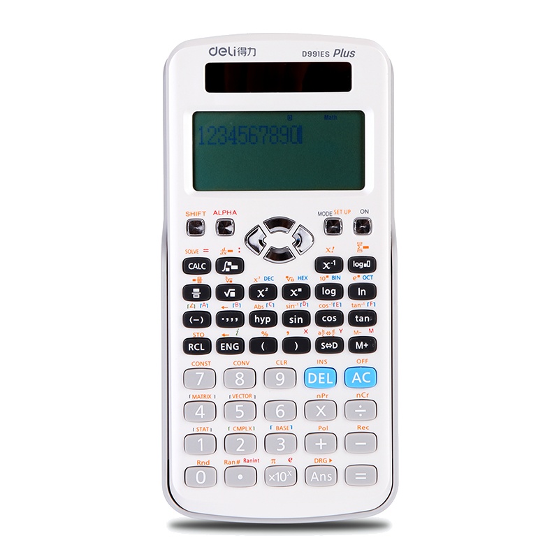 得力(deli)D991ES 双电源学生科学函数计算器 易拉式保护盖 白色