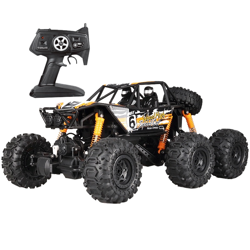 美致模型(MZ)充电六轮遥控车 1:8防水攀爬越野车超大儿童玩具车模男孩玩具 橙色