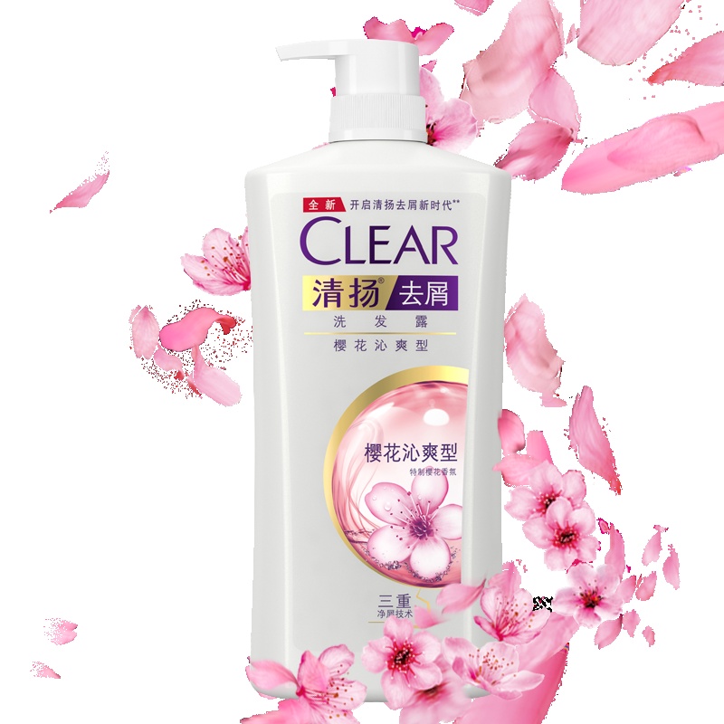 [吴亦凡同款]清扬(CLEAR)去屑洗发水 樱花沁爽1KG 所有发质 所有人群[联合利华]