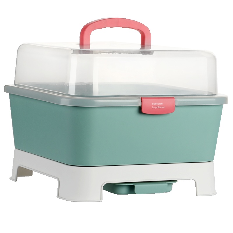 babycare奶瓶收纳箱 婴儿餐具收纳盒 宝宝奶瓶沥水架 带盖防尘箱 樱粉 4500
