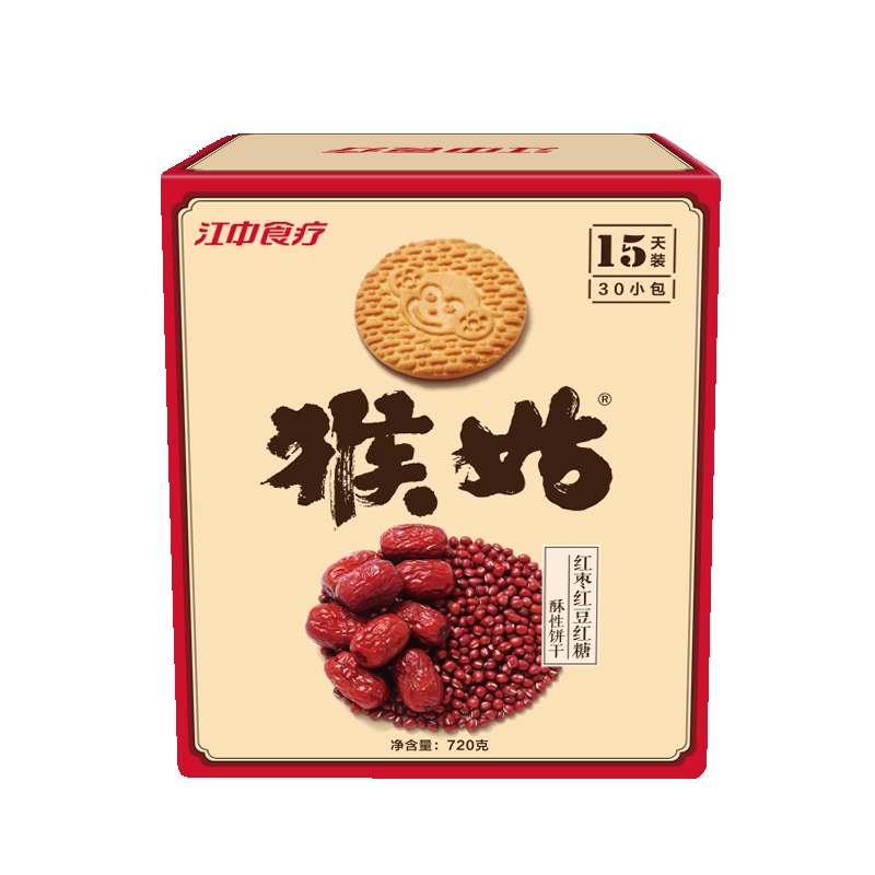 江中猴姑红枣红豆红糖酥性饼干15天装720g