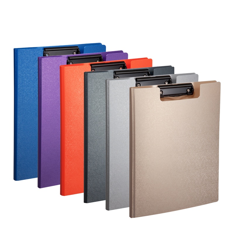 齐心 COMIX A723 美石双折式板夹 A4 亚银/银钨/钛蓝/土豪金/珠紫/橘红(起订量不足10个不发货)