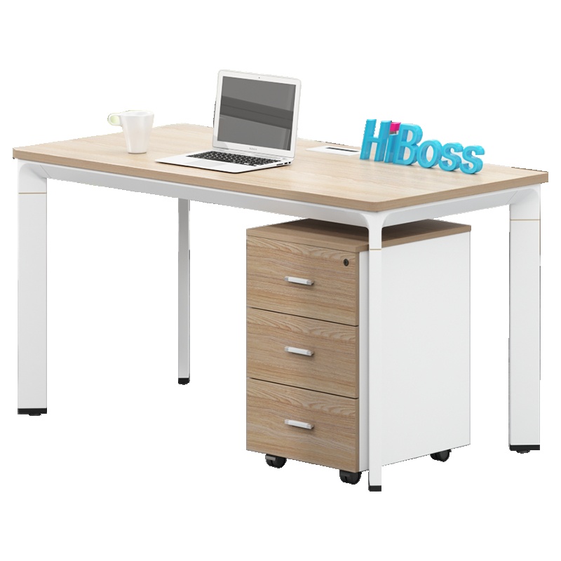 HiBoss办公桌钢架桌办工桌简约现代单人电脑桌工位写字台
