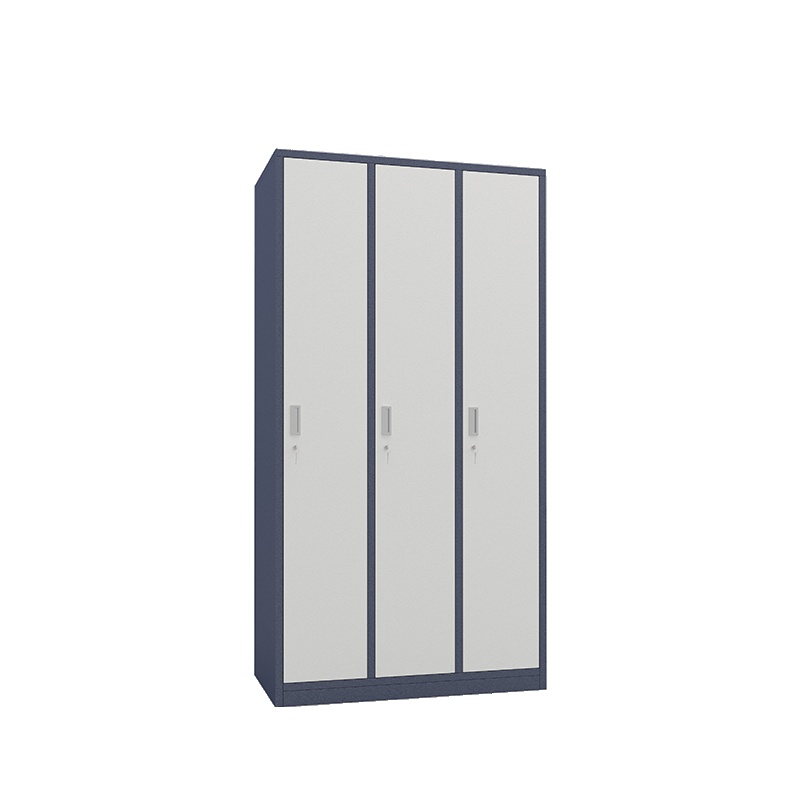 [万保]办公家具 钢制办公柜 铁皮更衣柜 三门员工宿舍更衣柜