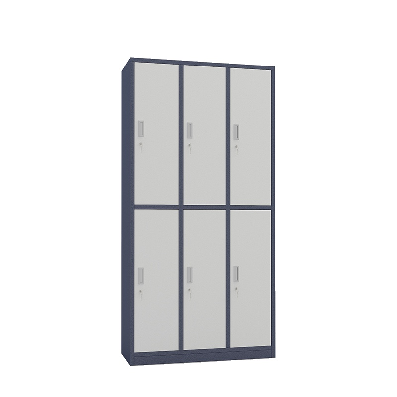 [万保]办公家具 钢制办公柜 六门铁皮员工更衣柜 宿舍更衣柜 金属带锁储物柜