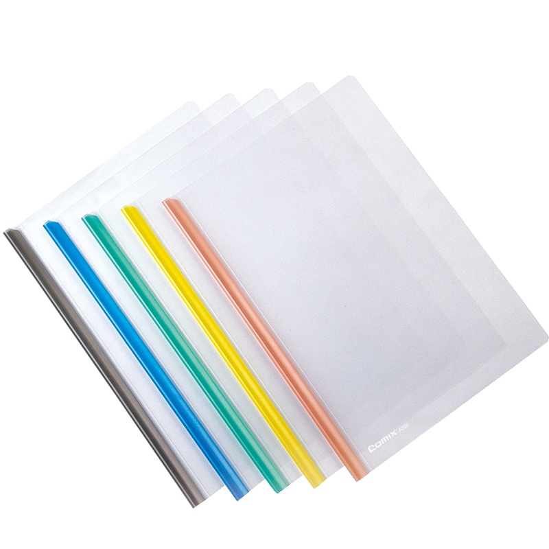 齐心 COMIX A856 晶彩欢颜 报告夹 A4 抽杆式 30张 五个装 混色