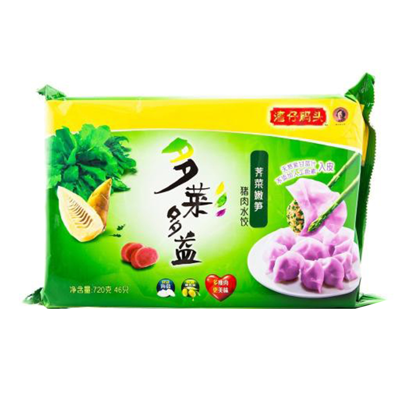 【苏宁生鲜】 湾仔码头多菜多益荠菜嫩笋猪肉水饺720g