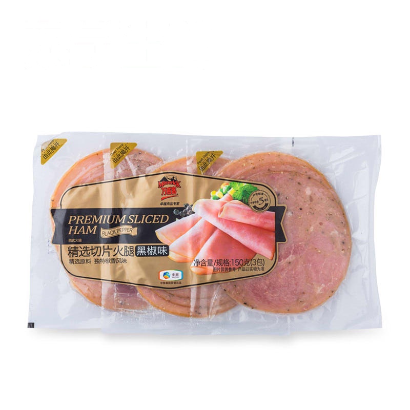 【苏宁生鲜】万威客精选切片火腿(黑椒味)150g(三联包) 方便速食
