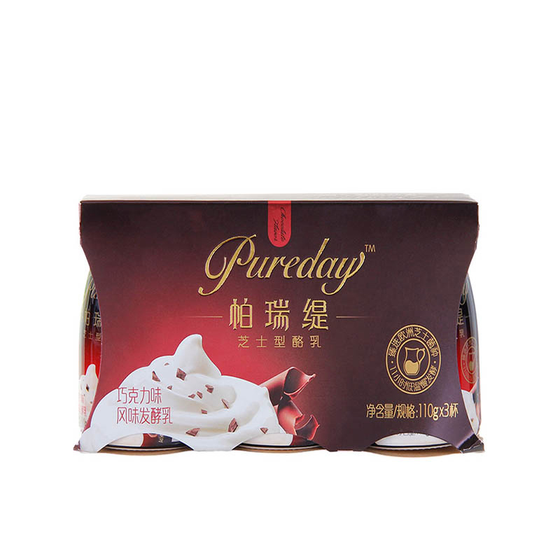 【苏宁生鲜】伊利帕瑞缇芝士型酪乳(巧克力味)110g*3