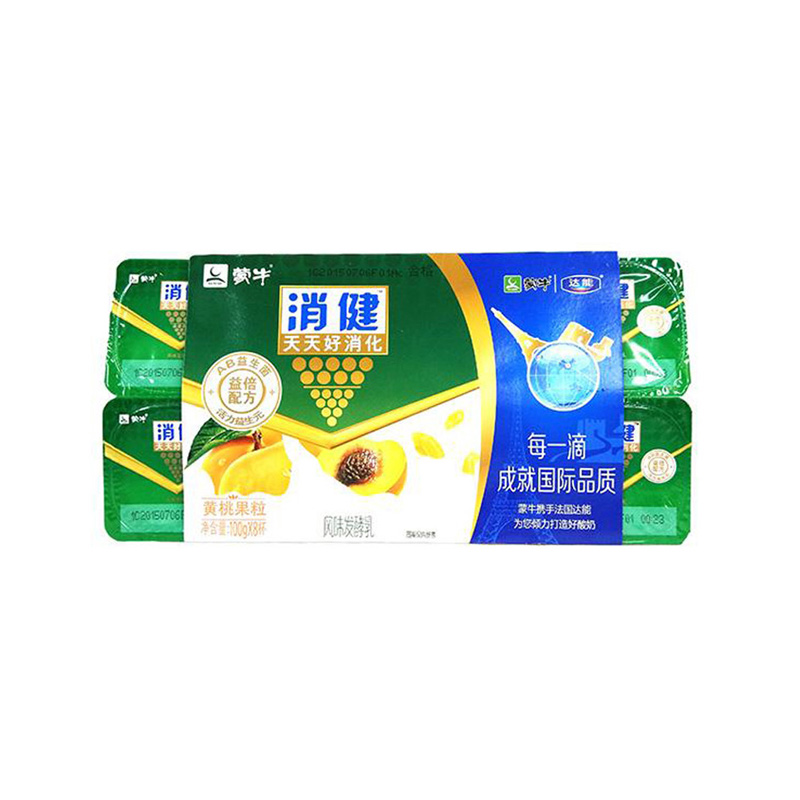 【苏宁生鲜】蒙牛消健风味发酵乳(黄桃果粒)100g*8