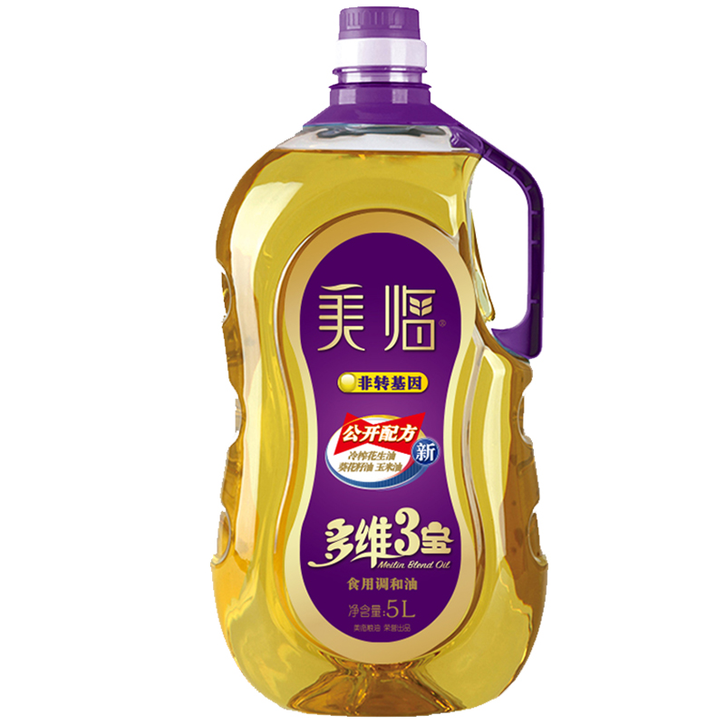 美临 多维3宝食用调和油 非转基因食用油 葵花籽油花生油玉米油 5L （新老包装随机发放）