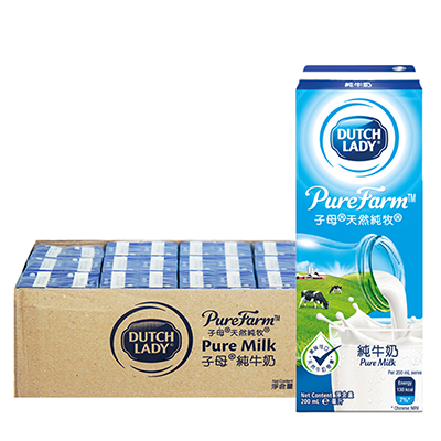 荷兰进口牛奶 比利时生产灌装 香港进口 子母纯牛奶 DUTCHLADY 一箱装30支200毫升学生奶