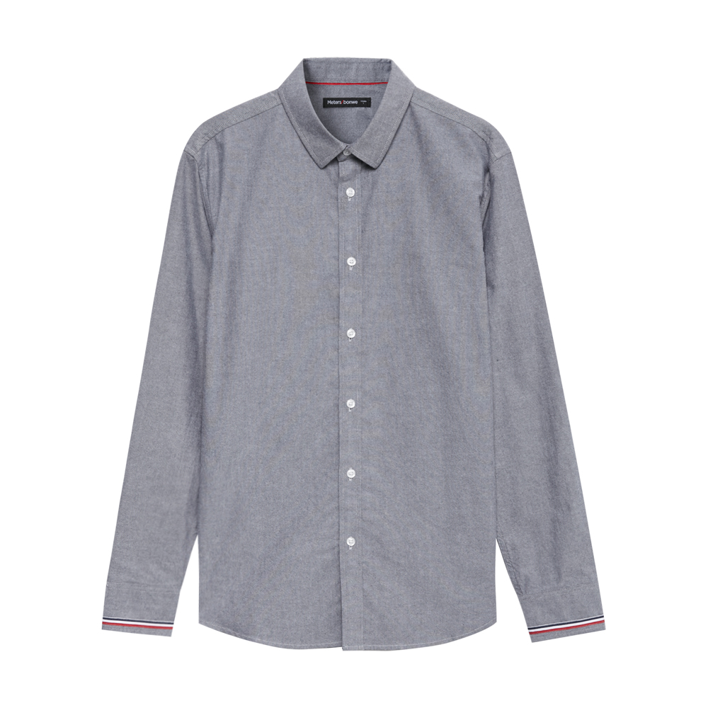 美特斯邦威长袖衬衫男士秋季修身显瘦白衬衣商务韩版休闲1