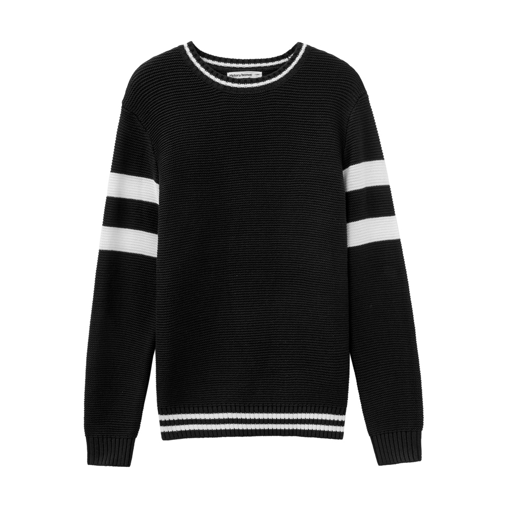 美特斯邦威套头毛衣男士秋季休闲学院风撞色毛衫韩版潮流1