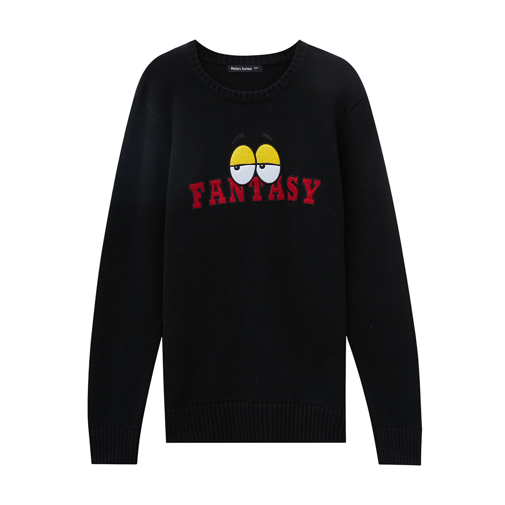 美特斯邦威套头毛衣男士秋季韩版卡通字母针织毛衫韩潮流