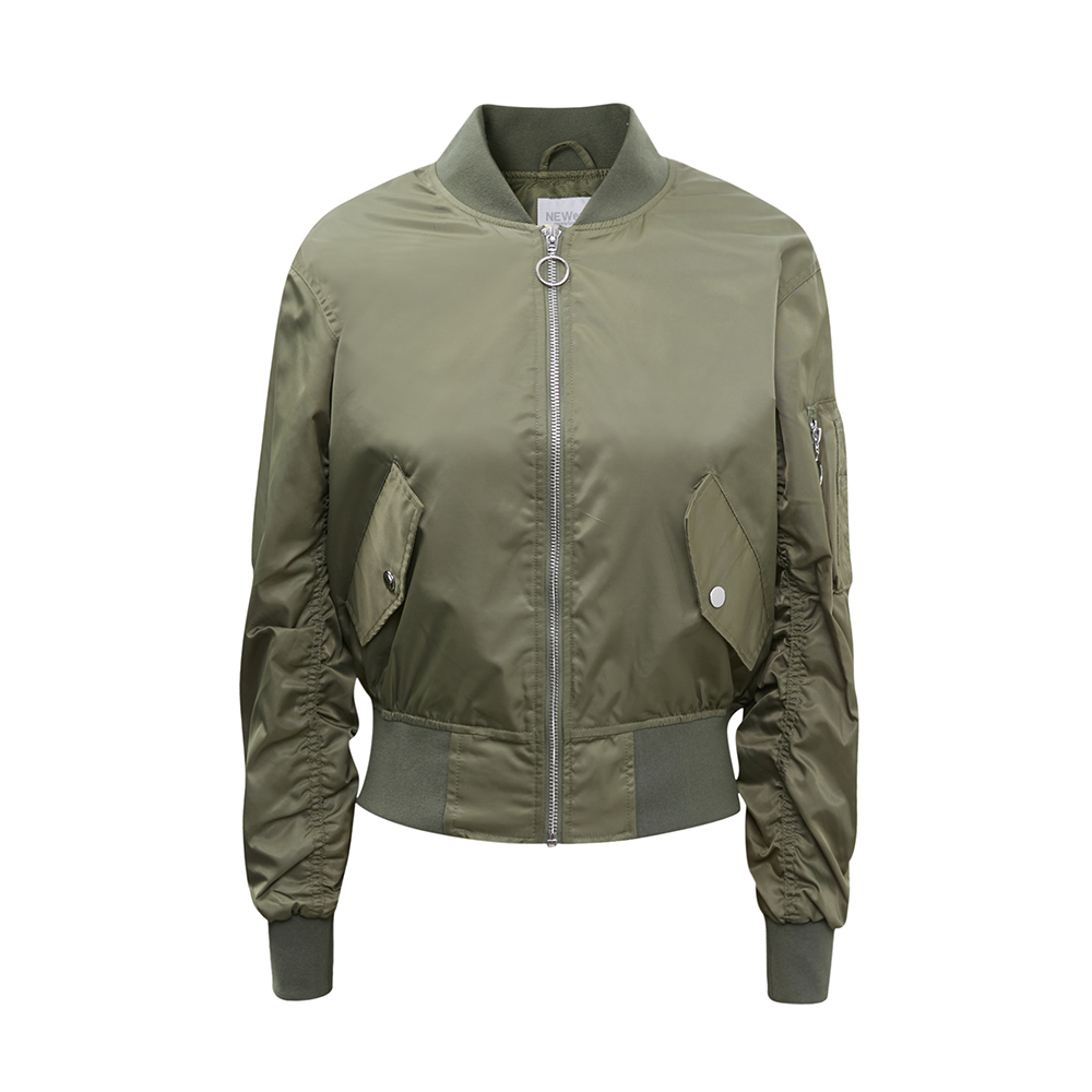 美特斯邦威棒球服女士秋季飞行员短款夹克外套潮关晓彤款13450