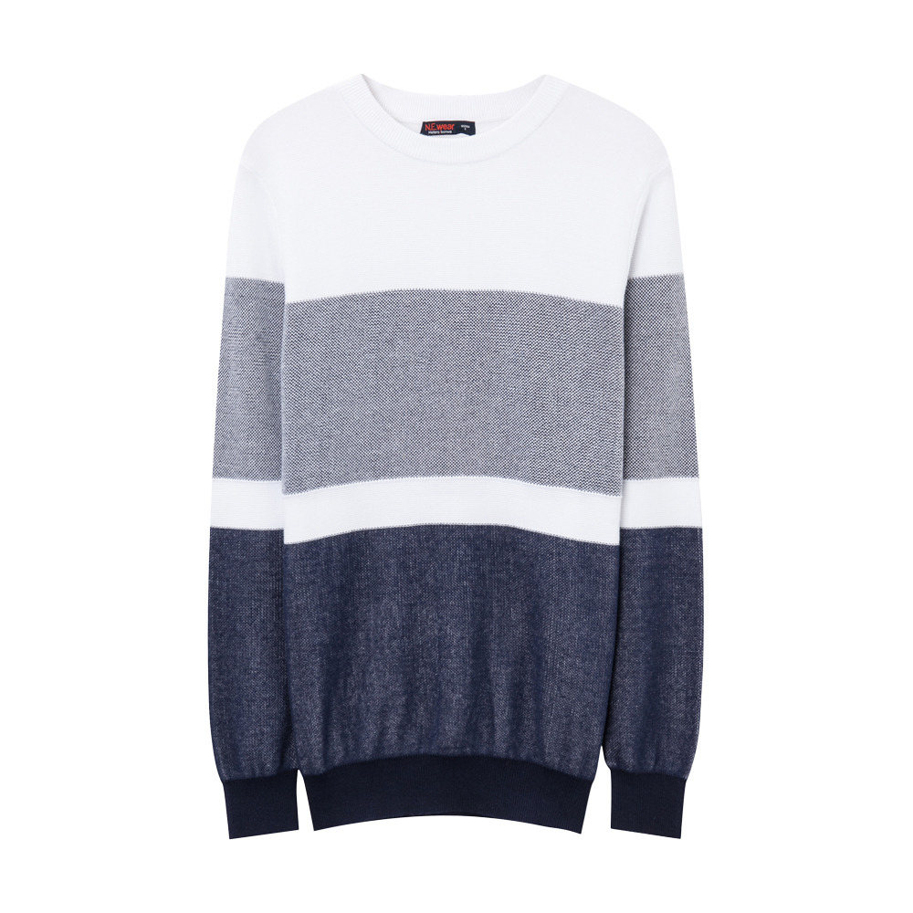 美特斯邦威套头毛衣男士春秋装圆领纯棉针织线衫青年学生潮_1