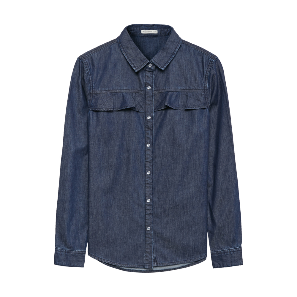 美特斯邦威牛仔茄克女秋季绣花棒球夹克