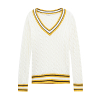 美特斯邦威针织衫女秋季学院风韩版V领显瘦毛衣线衫学生