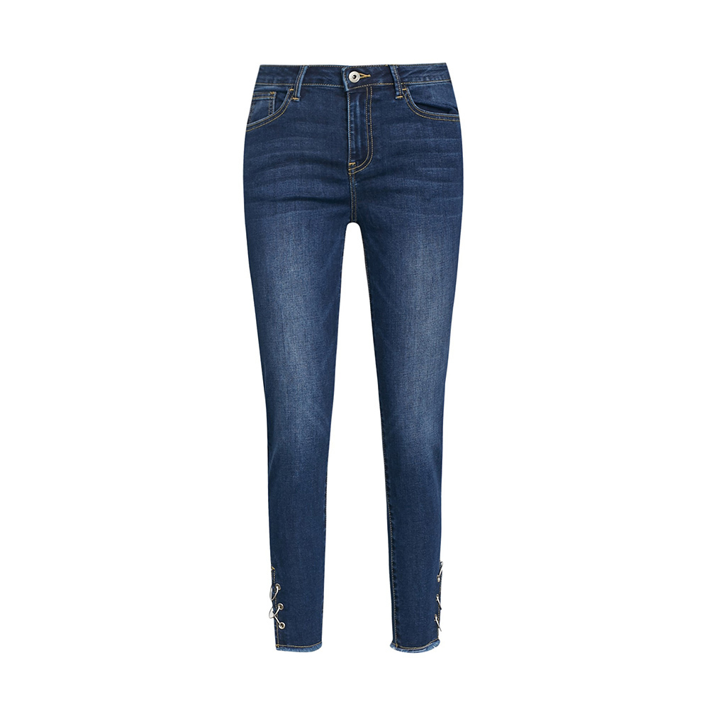 美特斯邦威牛仔长裤女秋冬季潮撞色小脚裤子铅笔裤学生