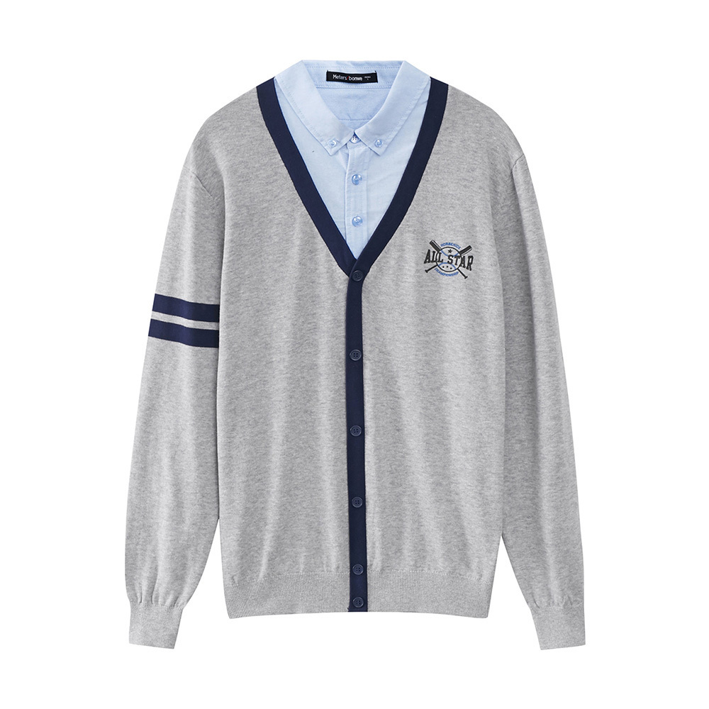 美特斯邦威针织衫男秋季学院风假两件小清新毛衣线衫潮_1